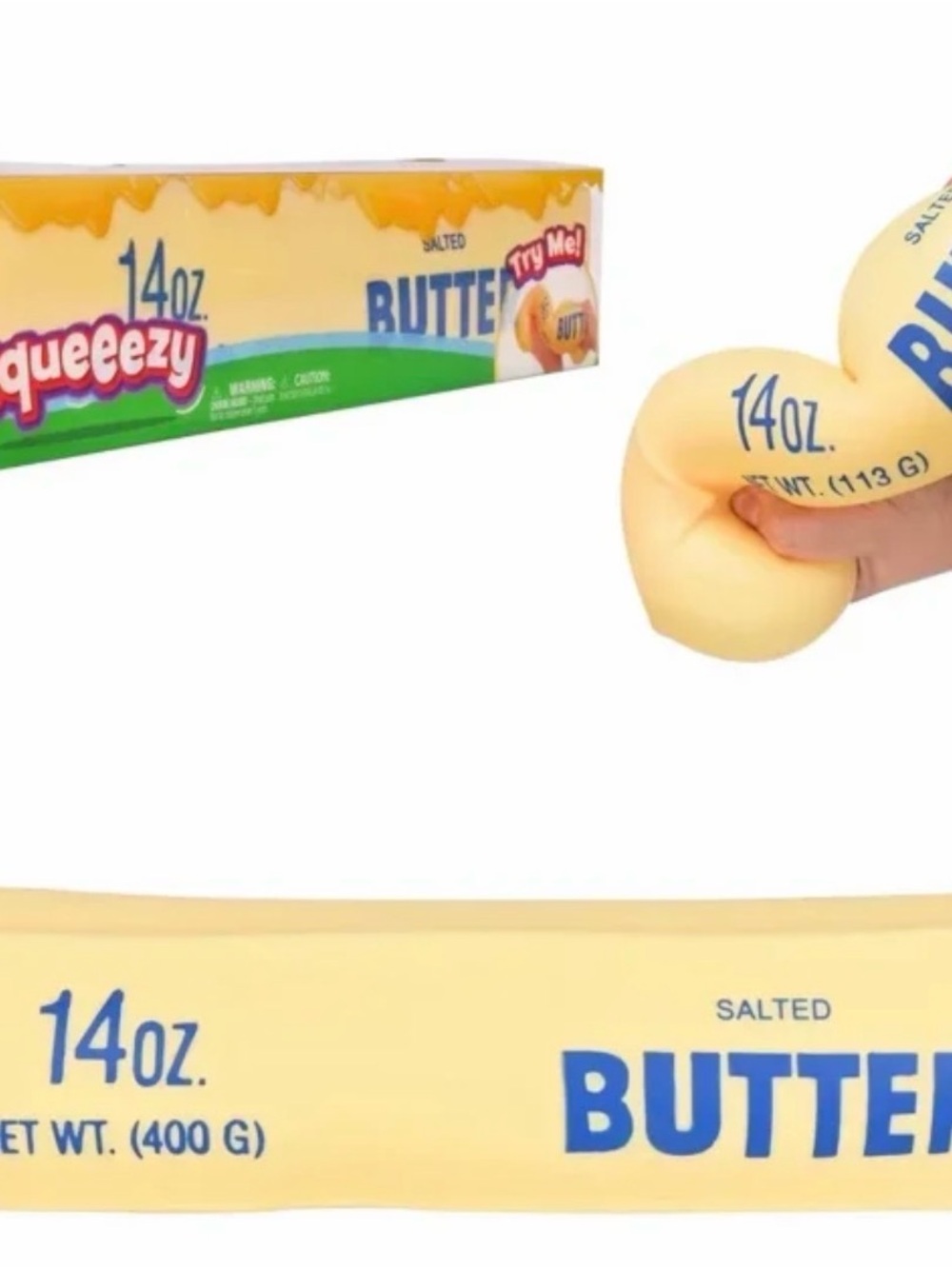 14oz Salted Butter Squeeze Toy - Yellow